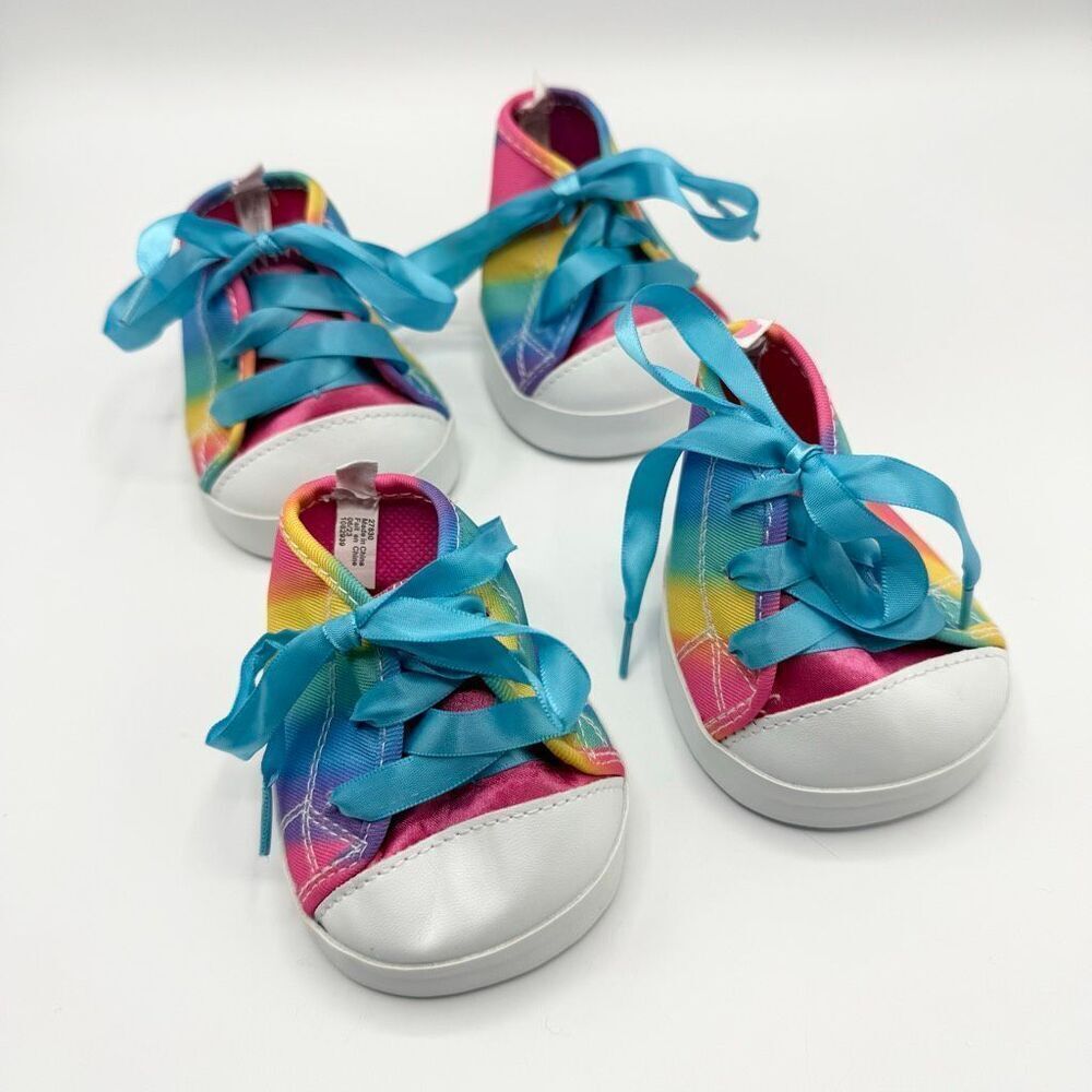 Build A Bear Workshop Rainbow Tie Dye Sneakers for Plush Animals - Set of 4
